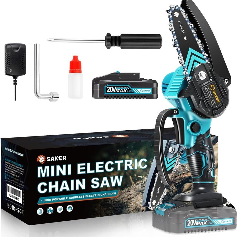 Mini Chainsaw,Portable Electric Chainsaws Cordless,Handheld Chain Saw Pruning Sh